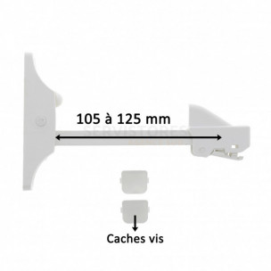 Arrêt automatique composite blanc, H.110 x L.32 x P.100 mm