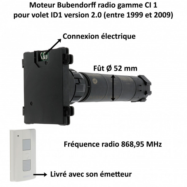 Bubendorff 221008 - Moteur De Volet Roulant Bubendorff Radio CI1 Pour ...