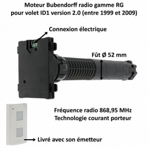 Moteur volet radio Bubendorff ID1 10 Nm (compatible 6 Nm